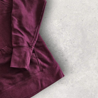Champion burgundy logo hoodie, size S/M