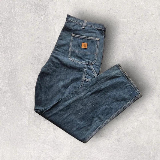Carhartt jeans 38x32 with paint stains and vintage worn look