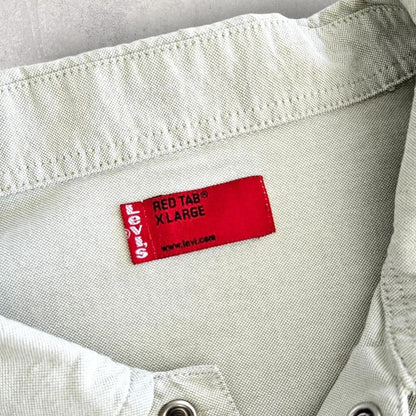 Vintage Levi's Red Tab Cream Polo Shirt - XL חולצת פולו ליוויס קרם רד טאב מידה XL