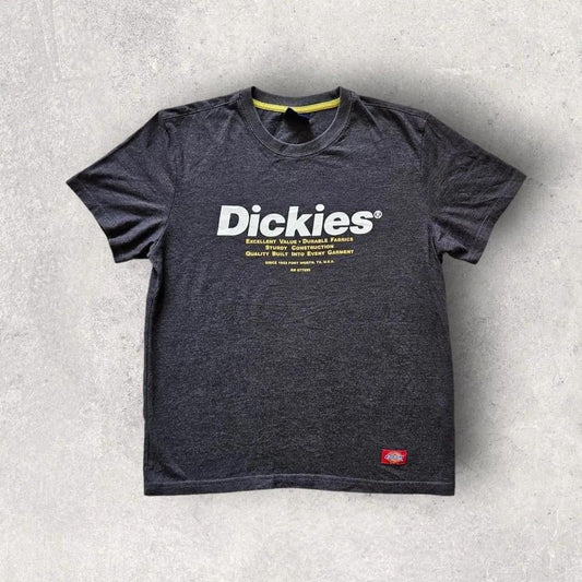 Dickies Grey Logo Tee - Small, חולצת דיקיס אפורה עם לוגו לגבר מידה S/XS