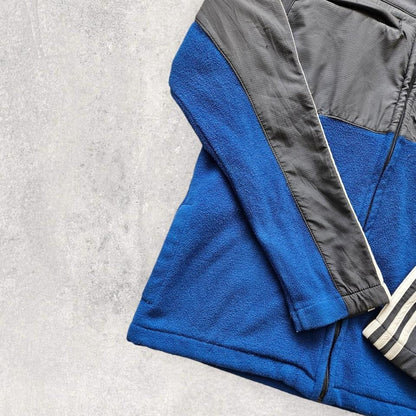 Adidas Fleece Jacket Large, size L, fleece with hoodie and chest pocket, navy color, excellent condition