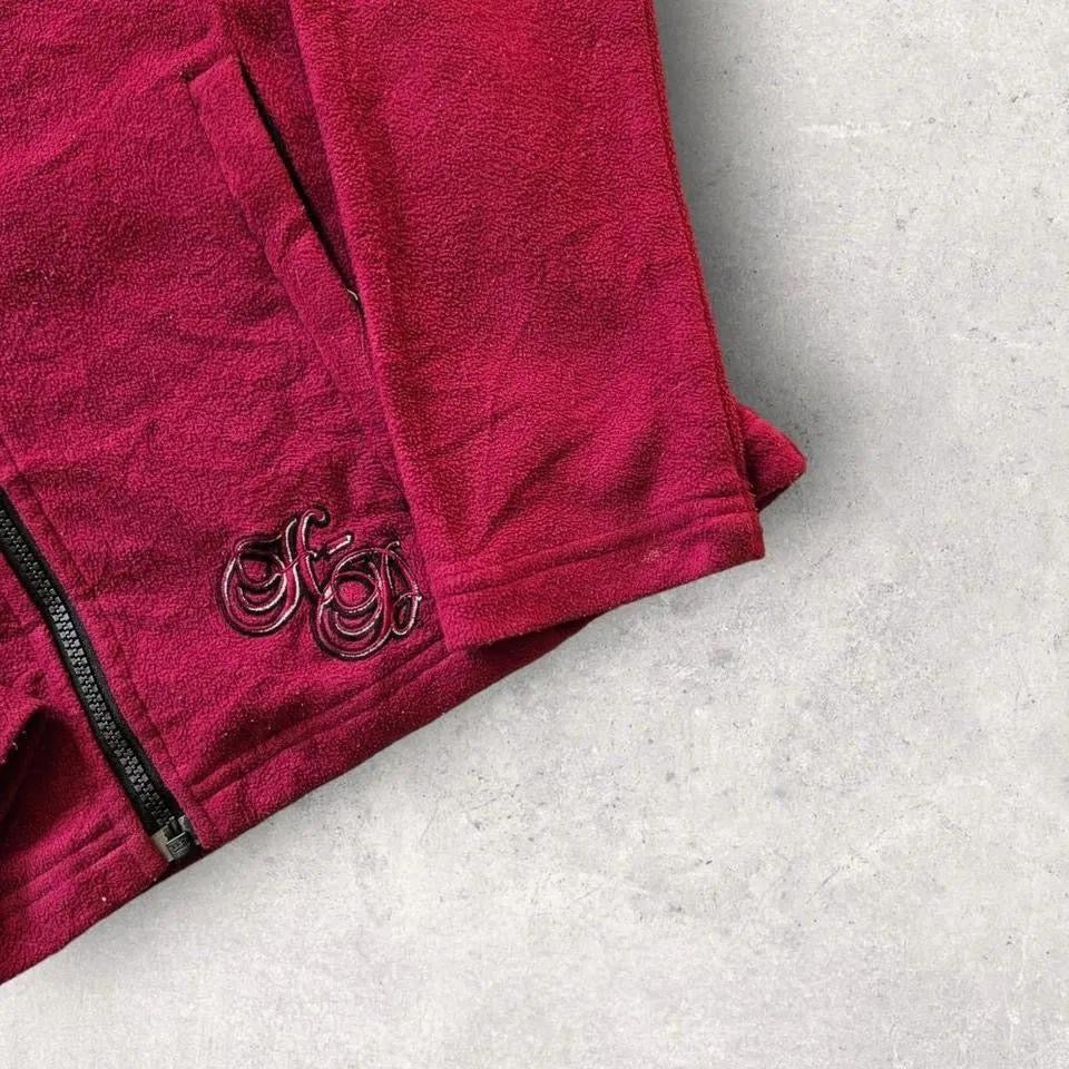 Y2K Harley Davidson Hoodie - S, מידה S, צבע בורדו, סגנון Y2K