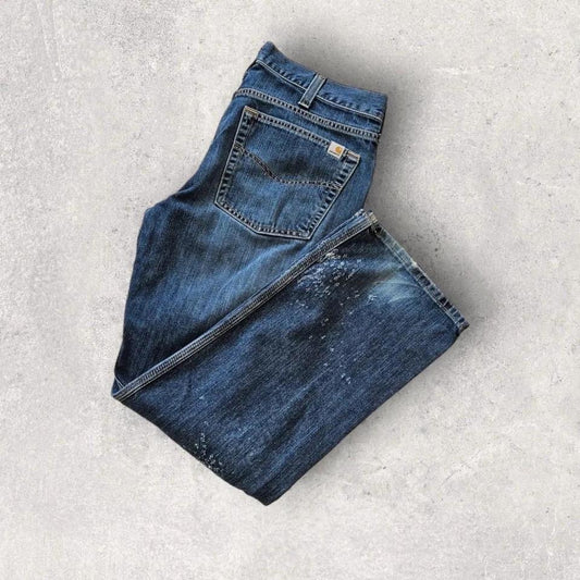 Carhartt navy workwear jeans W34 L30 relaxed fit vintage distressed