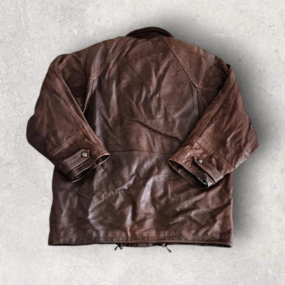 Vintage Redskins brown leather jacket xlarge with light vintage fade