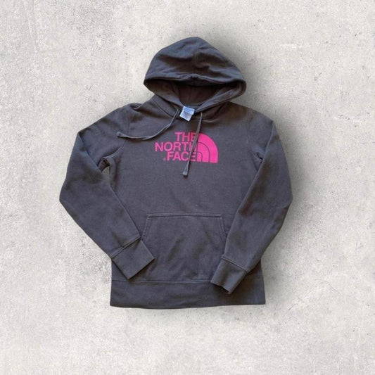The North Face hoodie XS, grey hoodie with pink logo