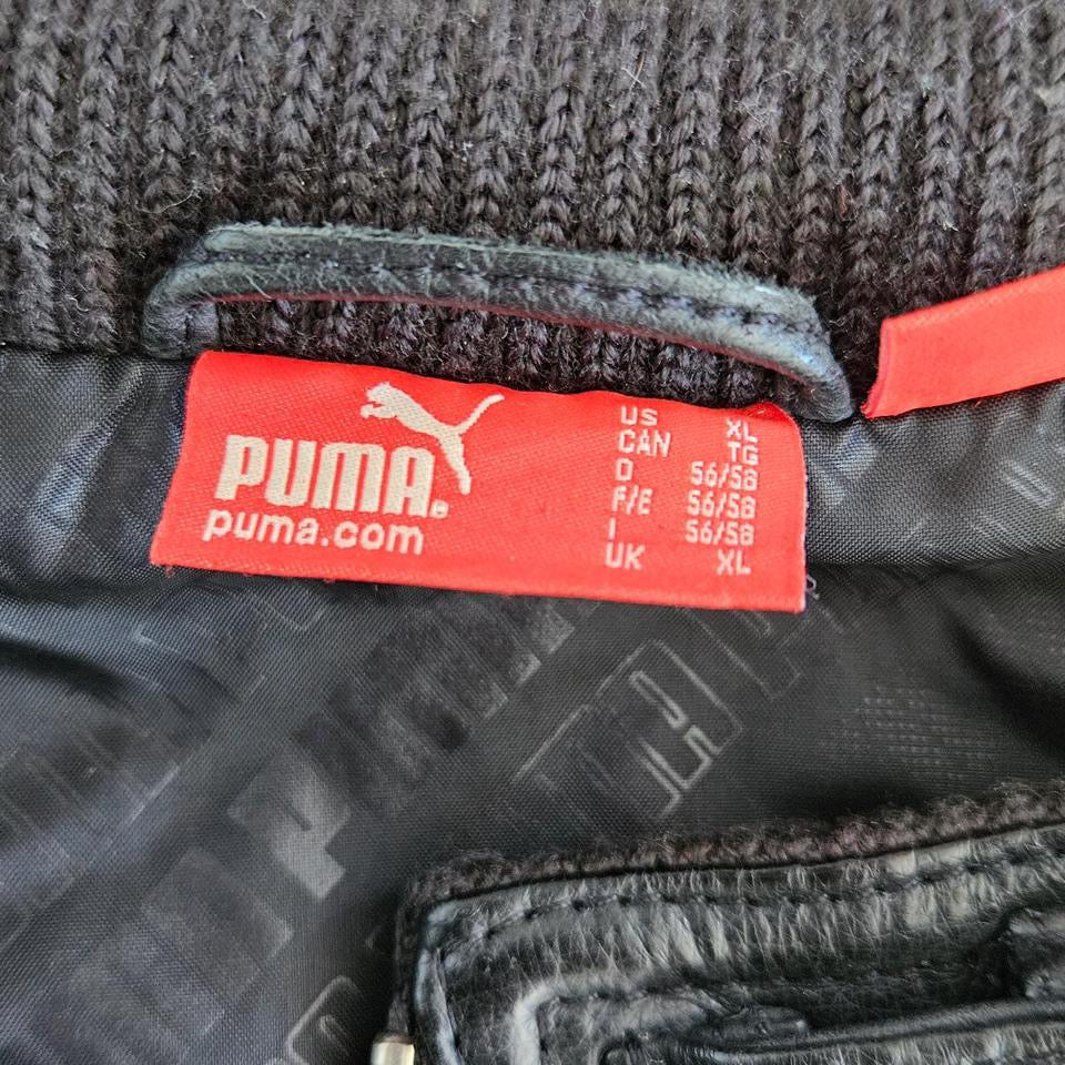 Puma black leather jacket XLarge vintage streetwear