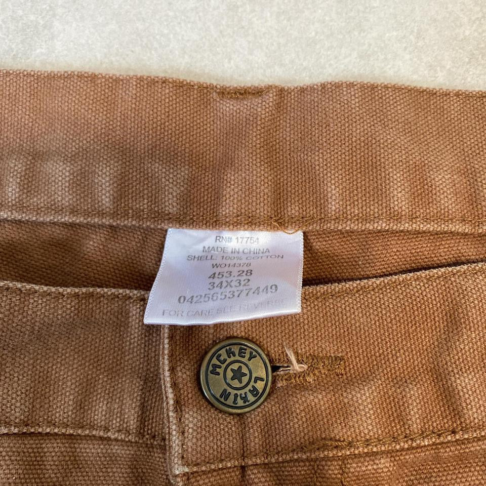 Brown Double Knee Workwear Carpenter Jeans - 34x32 ג'ינס עבודה חום מידה W34 L32