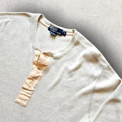 Y2K Polo Ralph Lauren Buttons Sweater - M, סוודר וינטג' פולו ראלף לורן 