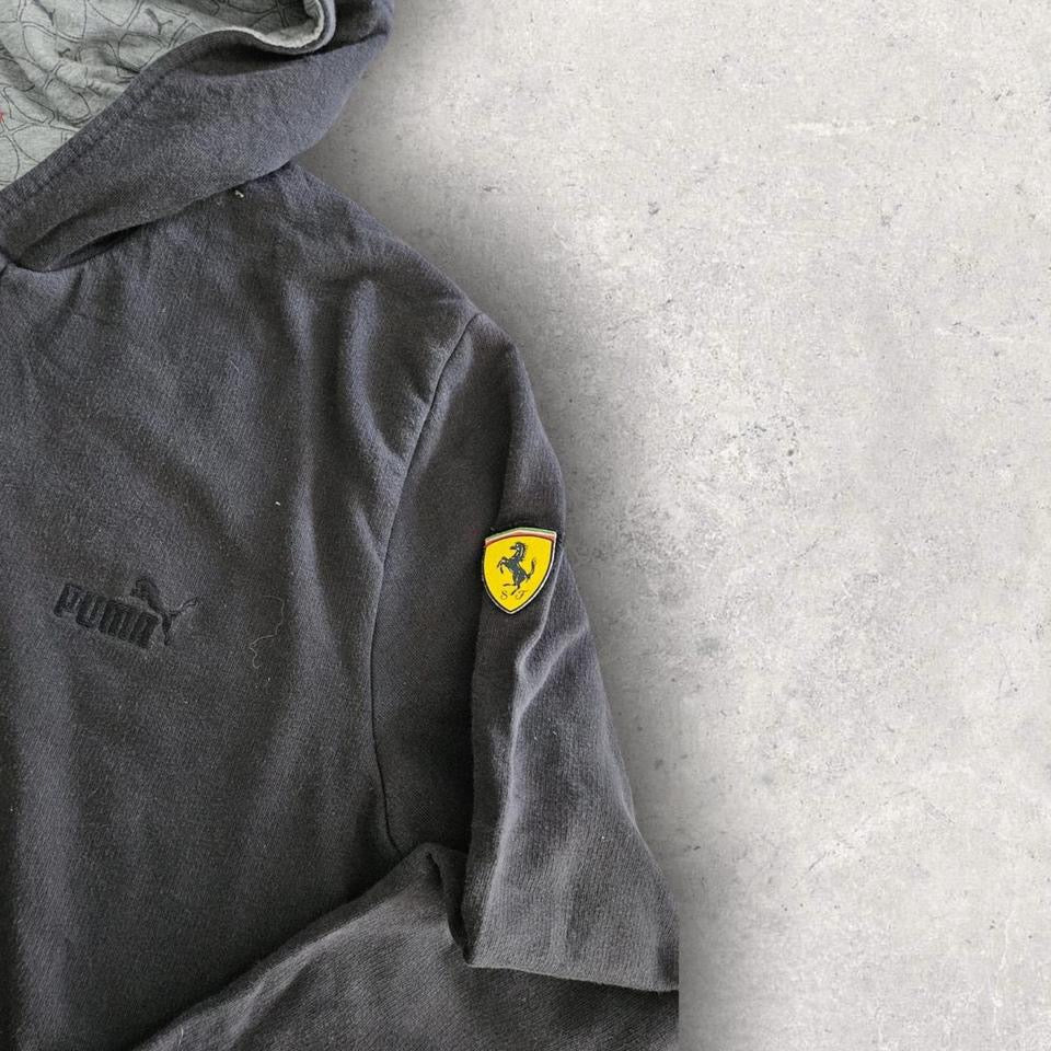Puma X Ferrari Black Hoodie Large, black color, light fade, very good condition