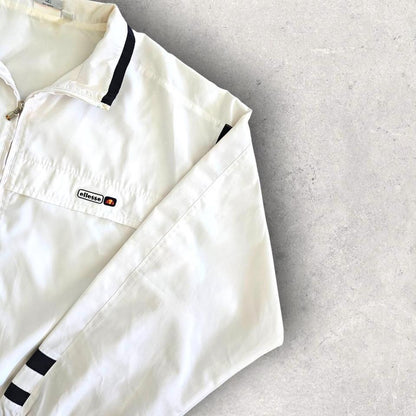 Vintage Ellesse White Sports Windbreaker XLarge