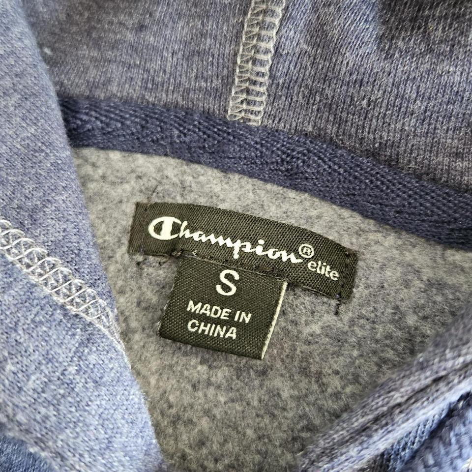 Champion Navy Hoodie S, navy blue color, slight front fade