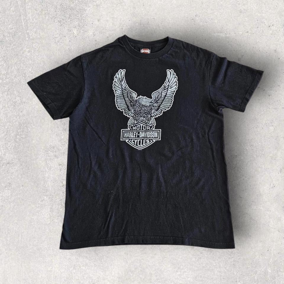 Harley Davidson 2014 Black Graphic Tee - Large חולצה שחורה של הארלי דיווידסון מידה L לגב