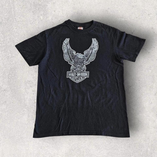Harley Davidson 2014 Black Graphic Tee - Large חולצה שחורה של הארלי דיווידסון מידה L לגב
