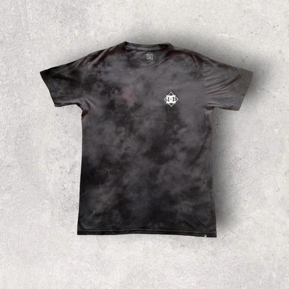 DC tie dye T-shirt - Medium חולצת טאי דאי שחור-אפור מידה M 