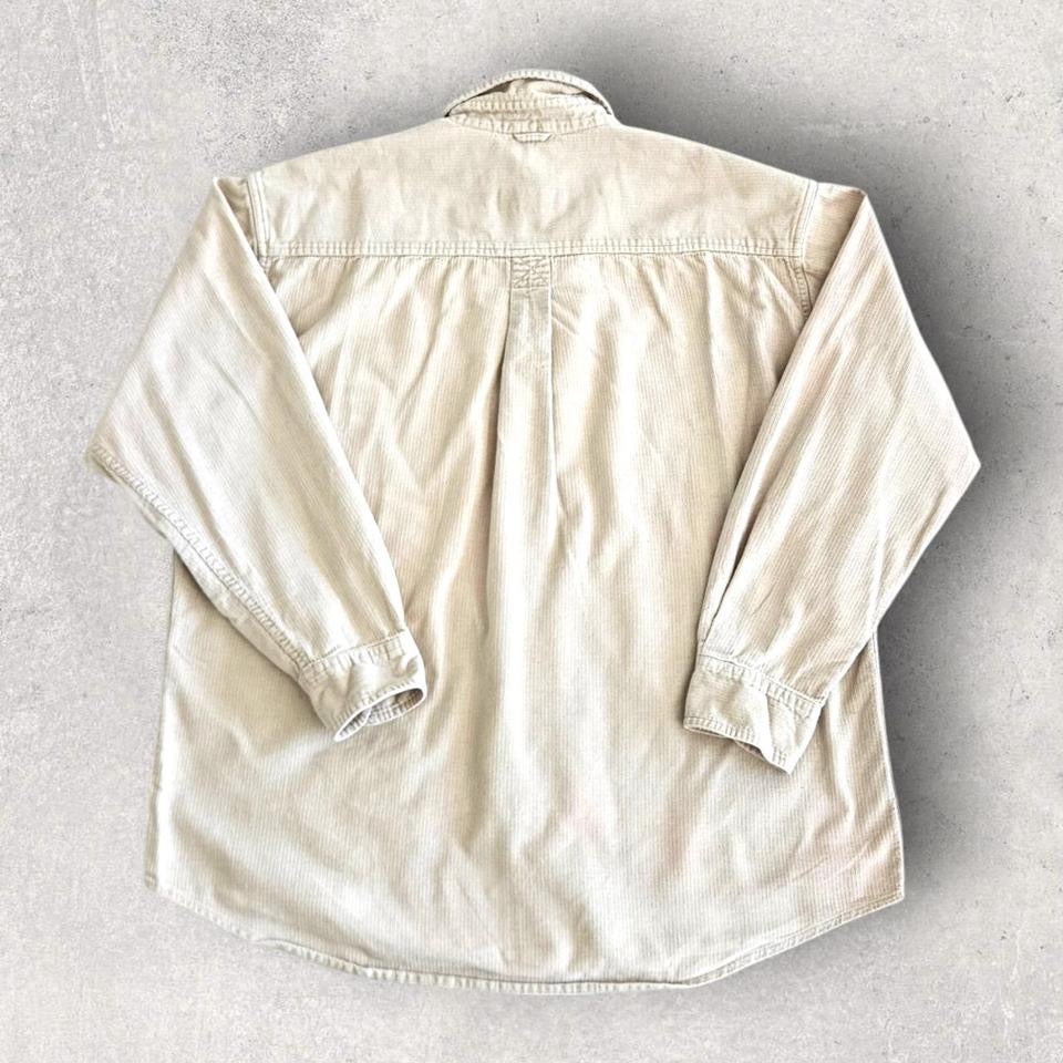 Timberland Corduroy Cream Polo Shirt - XL חולצת פולו קורדרוי טימברלנד בצבע קרם מידה XL