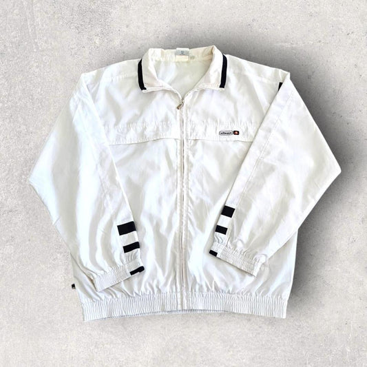 Vintage Ellesse White Sports Windbreaker XLarge