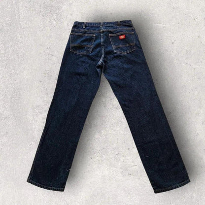Dickies navy jeans - 34x34, ג’ינס כחול כהה דיקיס וינטג במצב טוב עם כתמי צבע רבים בחזית