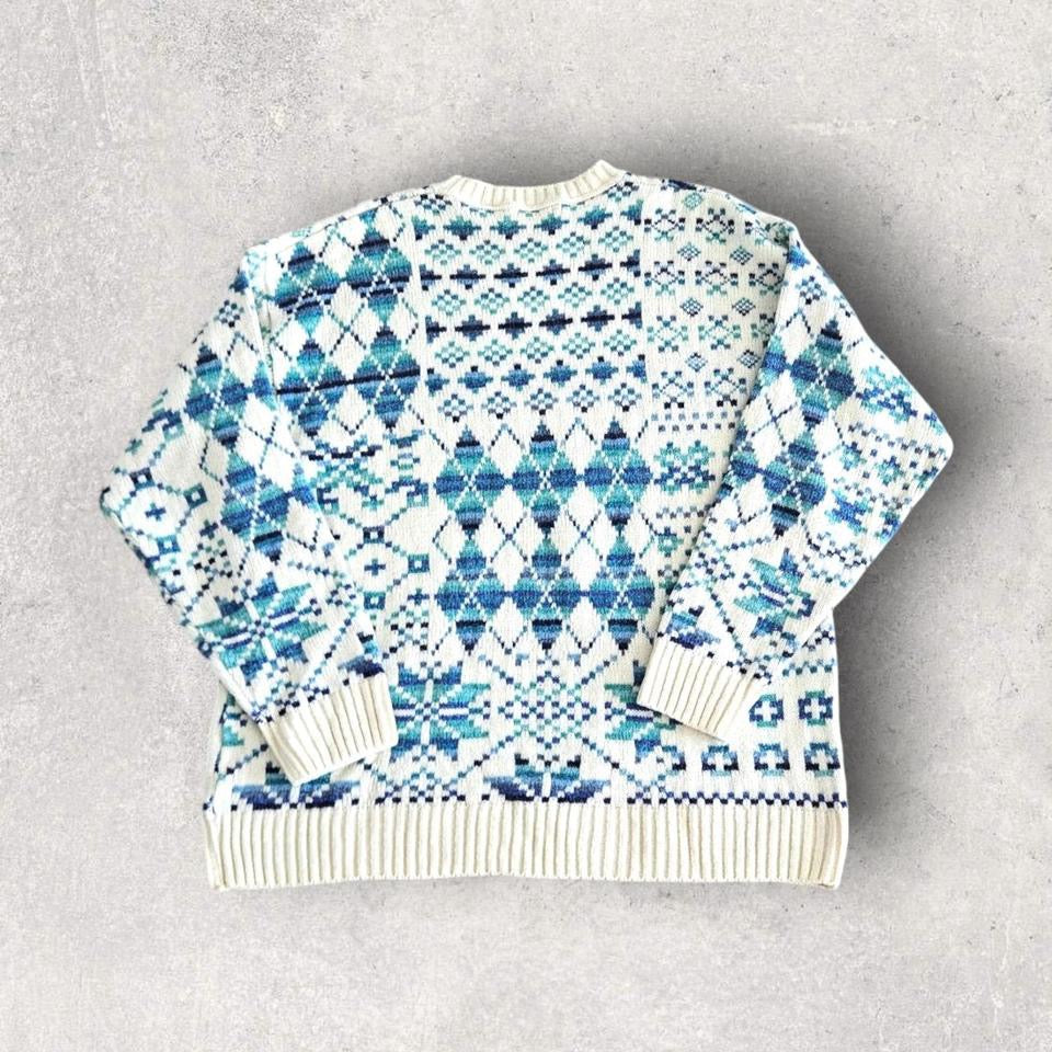 Vintage Kappa Knit Sweater - XL, סוודר סרוג וינטג' של קפפה