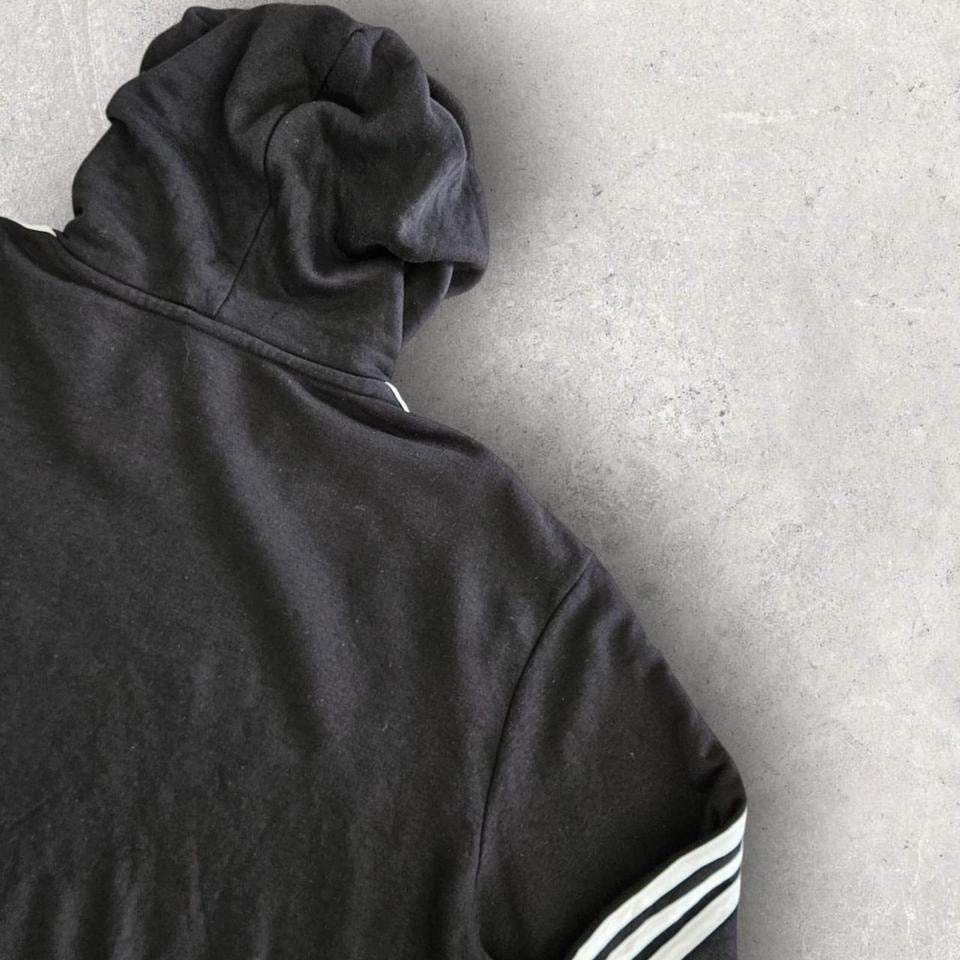 Adidas Black Stripes Hoodie XL, black with white stripes