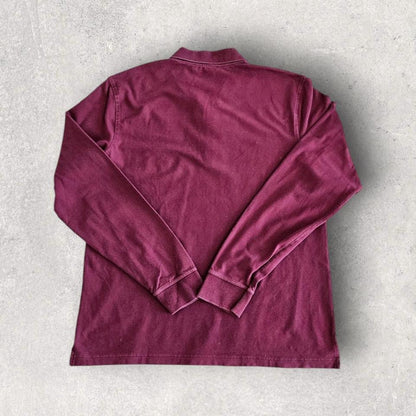 Calvin Klein Burgandy Long Sleeve Polo - XL חולצת פולו בורדו ארוכת שרוול מידה XL לגבר
