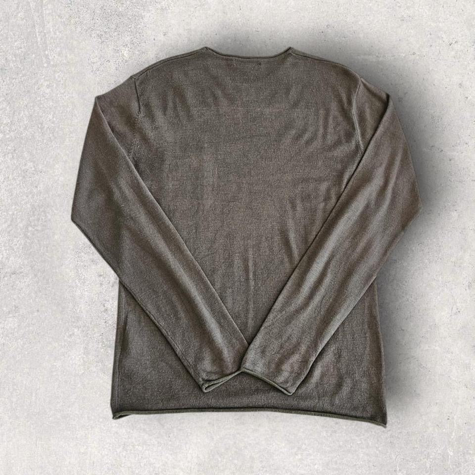 Trussardi dark green long sleeve tee L slim fit vintage streetwear
