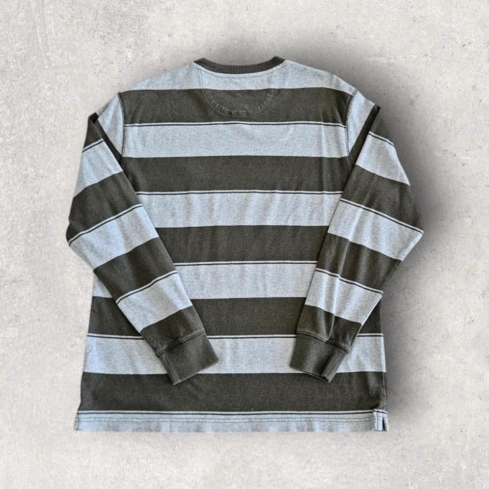 Chaps Long Sleeve Stripes Long Sleeve Tee - Medium חולצה פסים ארוכת שרוול של Chaps, מידה M