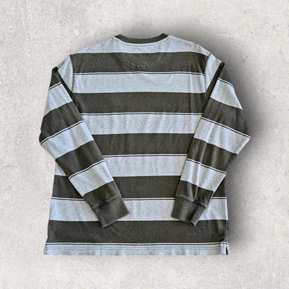 Chaps Long Sleeve Stripes Long Sleeve Tee - Medium חולצה פסים ארוכת שרוול של Chaps, מידה M