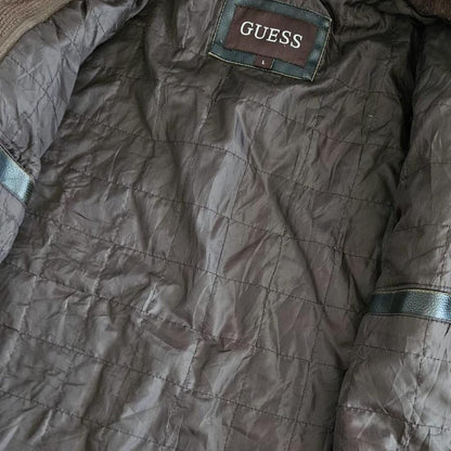 Guess vintage black leather jacket large with small front mark