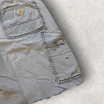 Carhartt carpenter shorts - original fit בצבע בהיר עם כתמי צבע ואקונומיקה