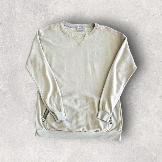 Champion Cream Long Sleeve Tee - Large חולצת שרוול ארוך קרם של Champion, מידה L