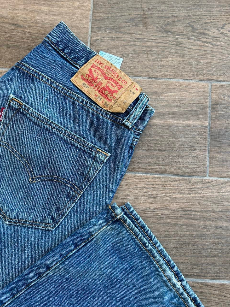 Levis 501 Navy Jeans - 31x34