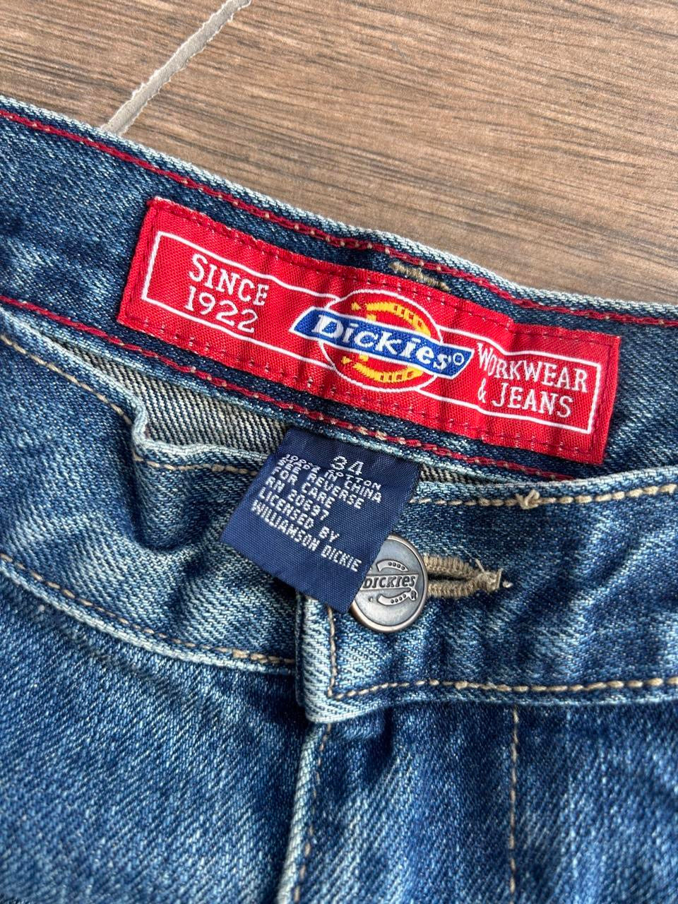 Vintage Dickies Navy Jeans - W34 — denim and condition detail