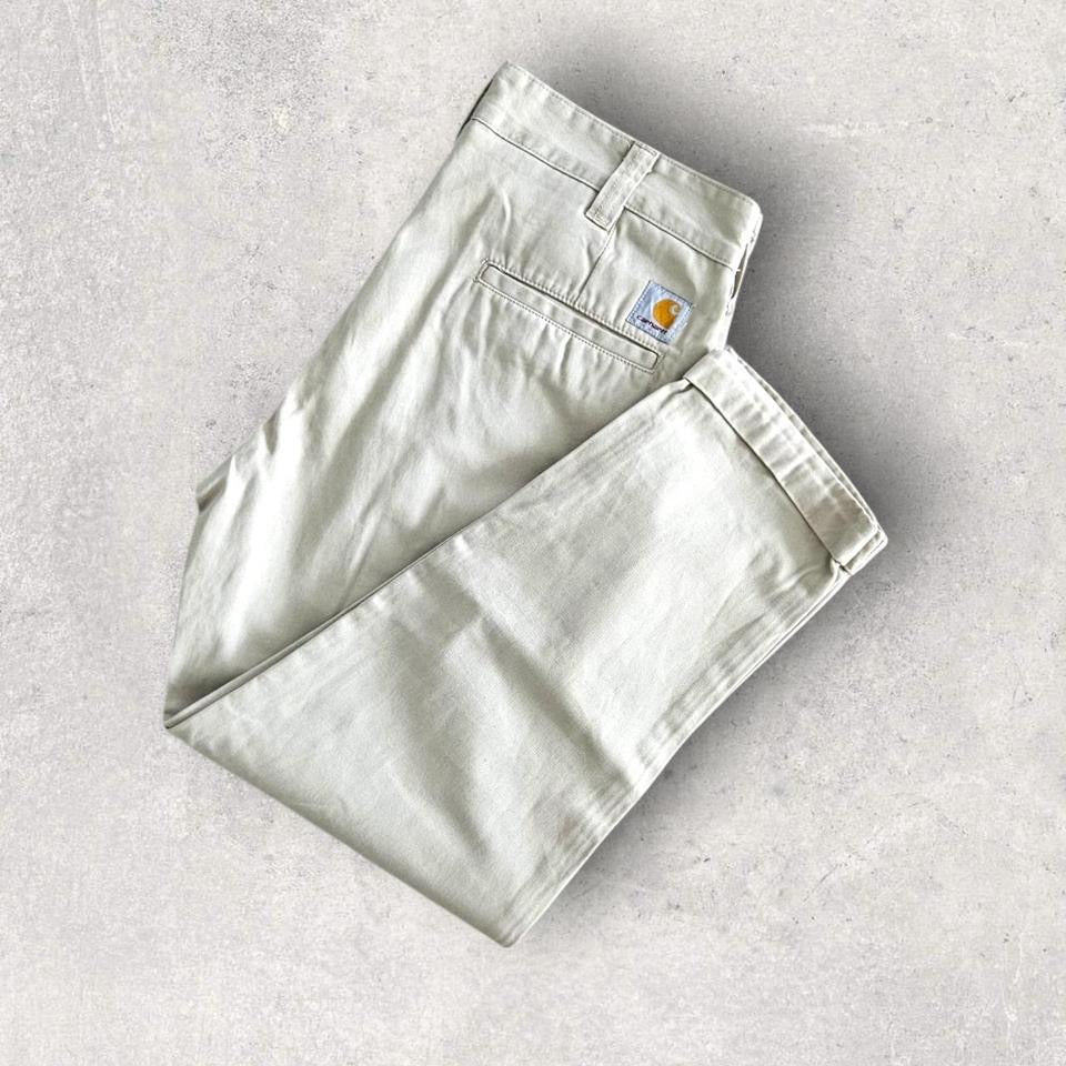 מכנסי Carhartt WIP בצבע קרם מידה W30