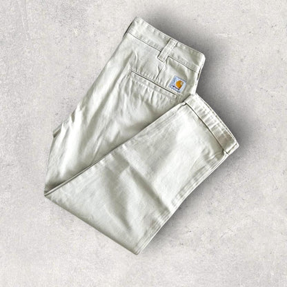 מכנסי Carhartt WIP בצבע קרם מידה W30