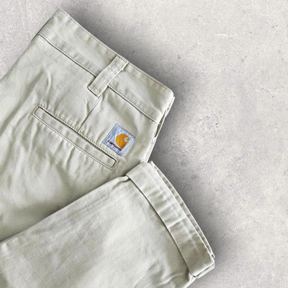 מכנסי Carhartt WIP בצבע קרם מידה W30