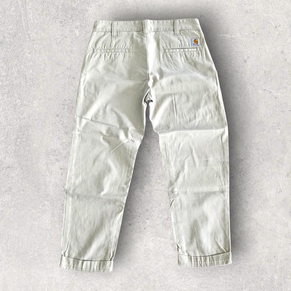 מכנסי Carhartt WIP בצבע קרם מידה W30
