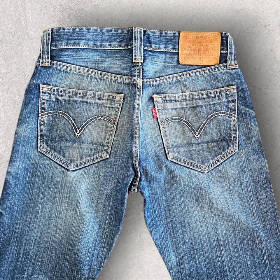 Levi’s Navy Jeans – 34 vintage denim stained front