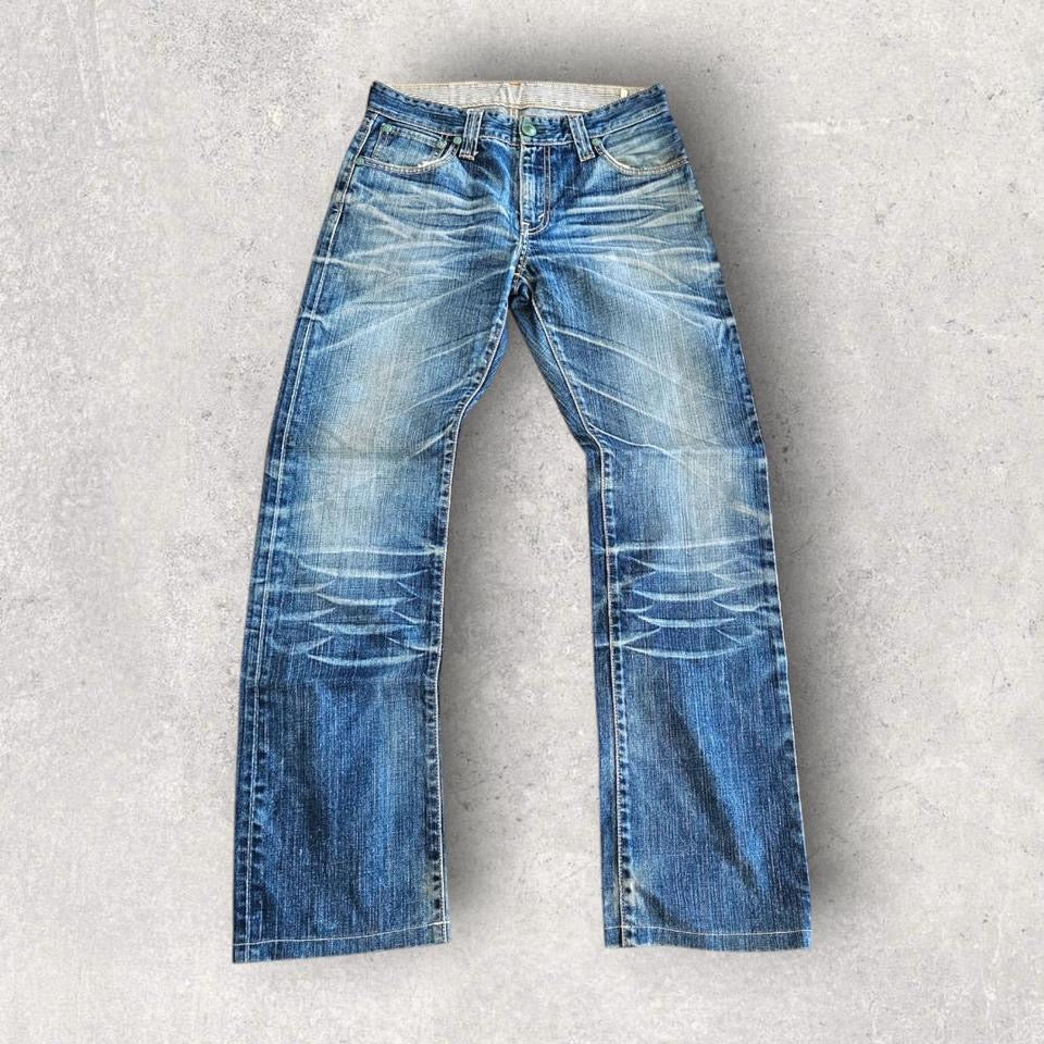 Levi’s Navy Jeans – 34 vintage denim stained front
