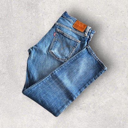 Levi’s 501 Blue Jeans – 27x32 vintage denim with front stains