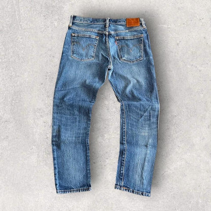 Levi’s 501 Blue Jeans – 27x32 vintage denim with front stains