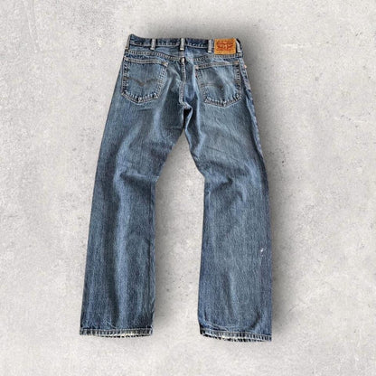 Levi’s 517 Navy Jeans – 34x32 vintage denim with marks and paint stain