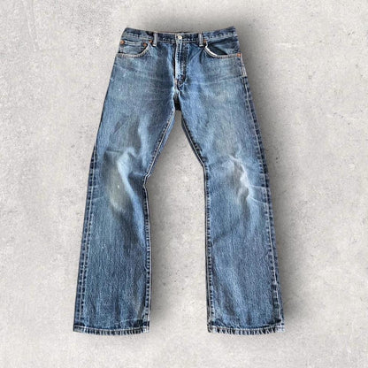 Levi’s 517 Navy Jeans – 34x32 vintage denim with marks and paint stain