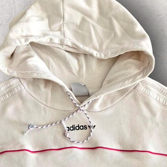 קפוצ’ון Adidas לבן עם לוגו, מידה M לגברים