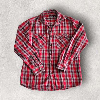 Faded Glory Red Squares Polo Shirt - M חולצת פולו משובצת אדומה פיידד גלורי מידה M       