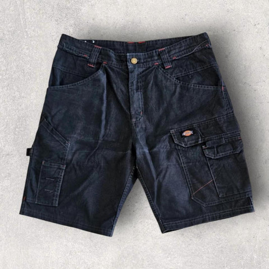 Dickies black cargo workwear shorts W34 vintage carpenter multi pocket 88x55