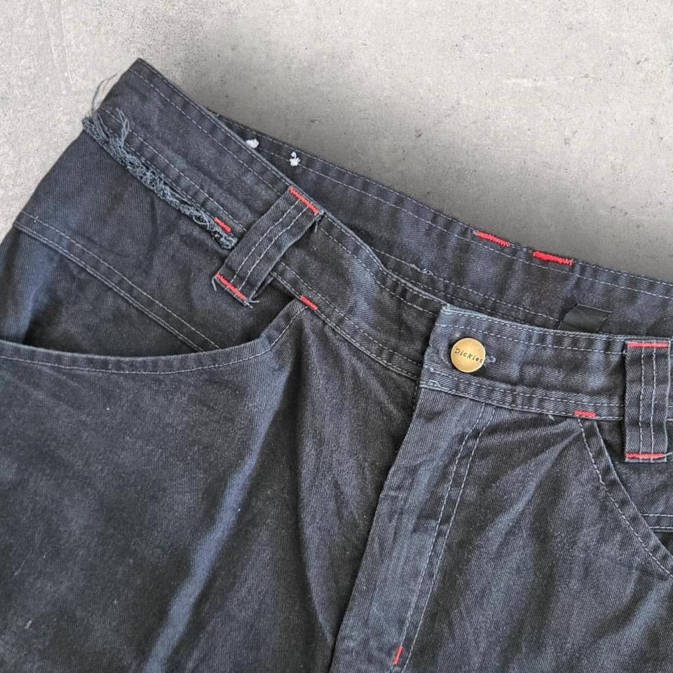 Dickies black cargo workwear shorts W34 vintage carpenter multi pocket 88x55