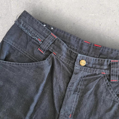 Dickies black cargo workwear shorts W34 vintage carpenter multi pocket 88x55