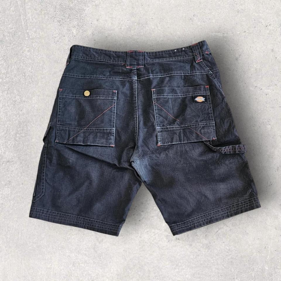 Dickies black cargo workwear shorts W34 vintage carpenter multi pocket 88x55