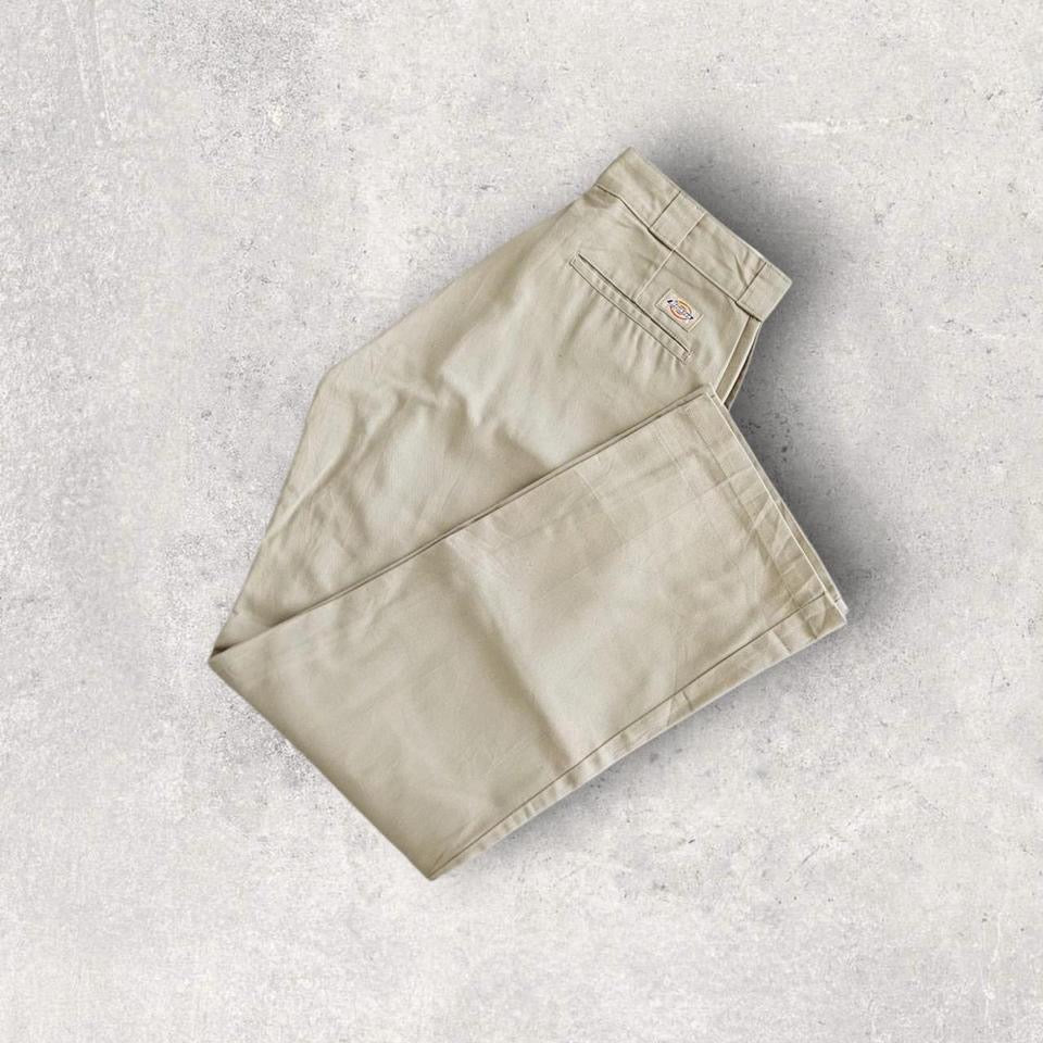 Dickies 874 Cream Pants - מכנסי דיקיס שמנת קלאסיים לגברים בגזרת Workwear