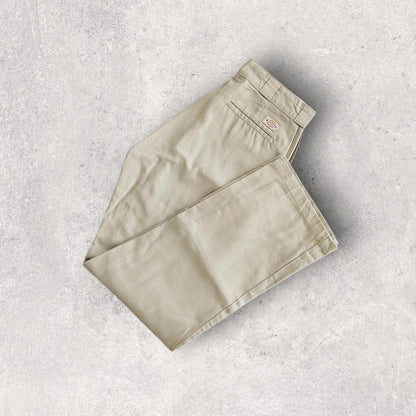 Dickies 874 Cream Pants - מכנסי דיקיס שמנת קלאסיים לגברים בגזרת Workwear